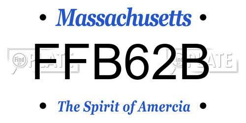FFB62B Massachusetts License Plate
