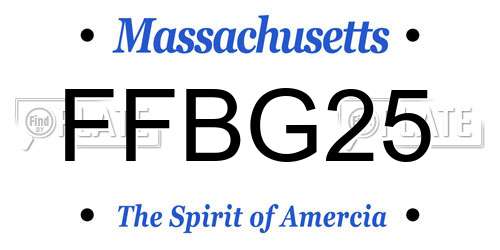 FFBG25 Massachusetts License Plate