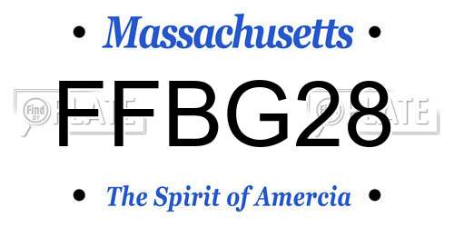 FFBG28 Massachusetts License Plate