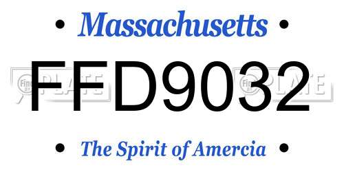 FFD9032 Massachusetts License Plate