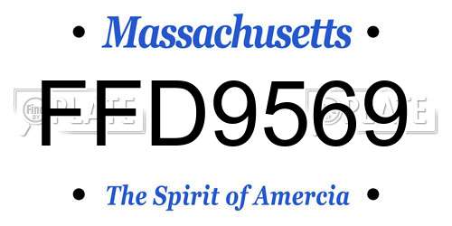 FFD9569 Massachusetts License Plate