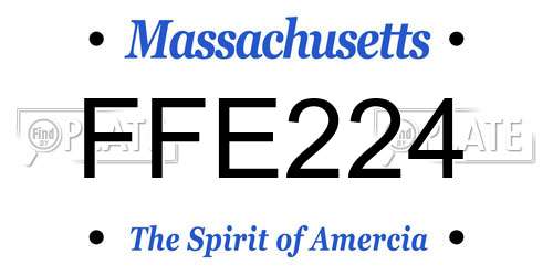 FFE224 Massachusetts License Plate