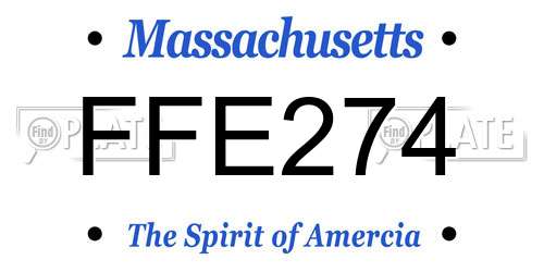 FFE274 Massachusetts License Plate