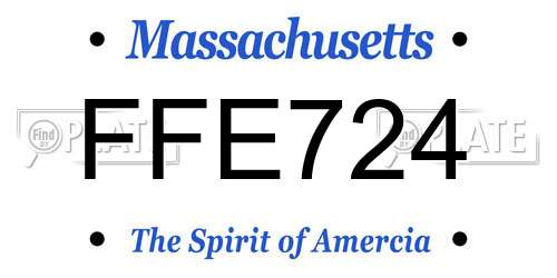 FFE724 Massachusetts License Plate