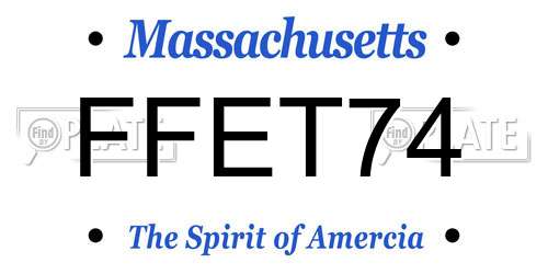 FFET74 Massachusetts License Plate