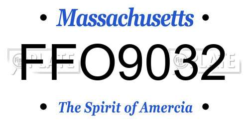 FFO9032 Massachusetts License Plate