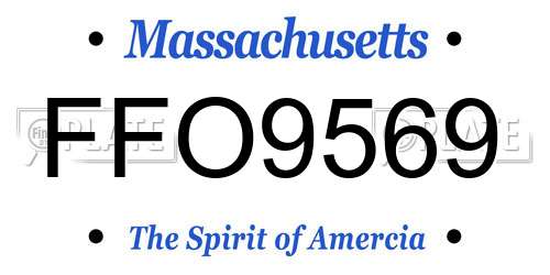 FFO9569 Massachusetts License Plate