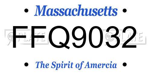 FFQ9032 Massachusetts License Plate