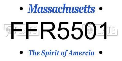 FFR5501 Massachusetts License Plate