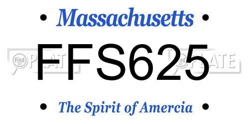FFS625 Massachusetts License Plate