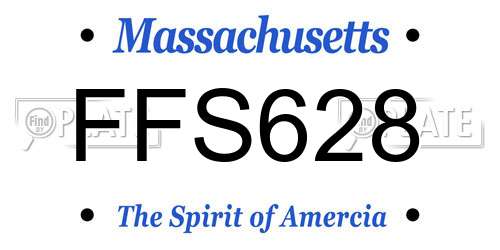 FFS628 Massachusetts License Plate