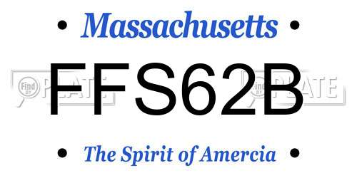 FFS62B Massachusetts License Plate
