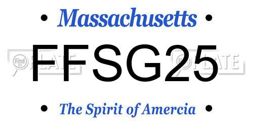 FFSG25 Massachusetts License Plate