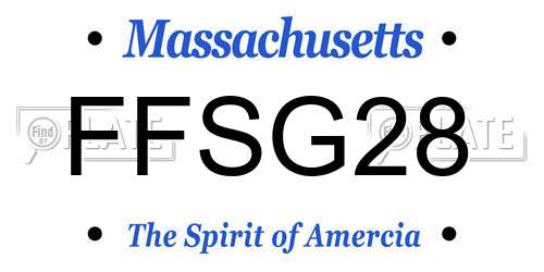 FFSG28 Massachusetts License Plate