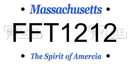 FFT1212 Massachusetts License Plate