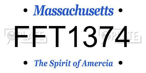 FFT1374 Massachusetts License Plate