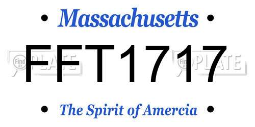 FFT1717 Massachusetts License Plate