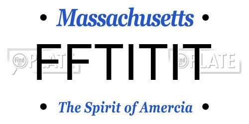 FFTITIT Massachusetts License Plate