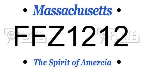 FFZ1212 Massachusetts License Plate
