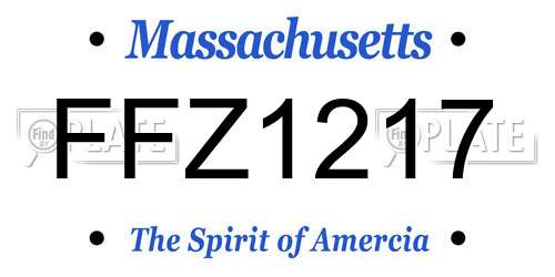 FFZ1217 Massachusetts License Plate