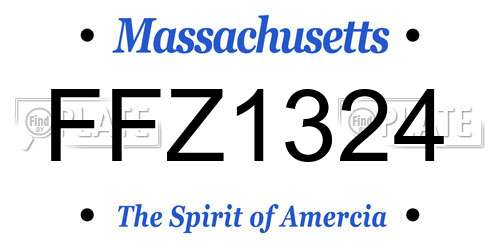 FFZ1324 Massachusetts License Plate