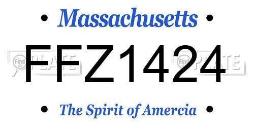 FFZ1424 Massachusetts License Plate