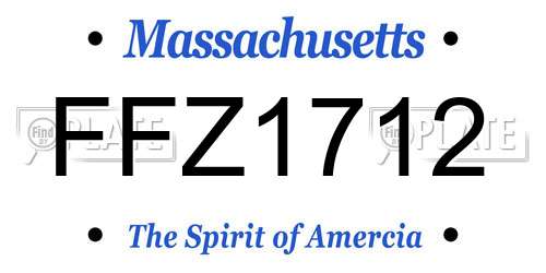FFZ1712 Massachusetts License Plate