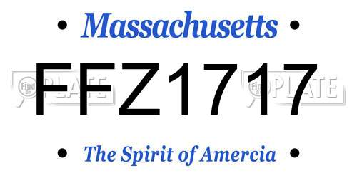 FFZ1717 Massachusetts License Plate