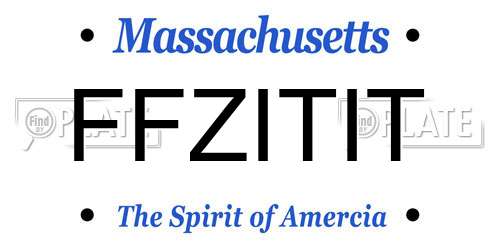 FFZITIT Massachusetts License Plate