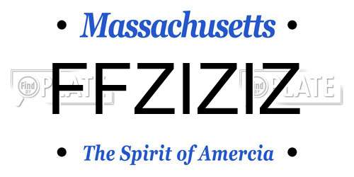FFZIZIZ Massachusetts License Plate
