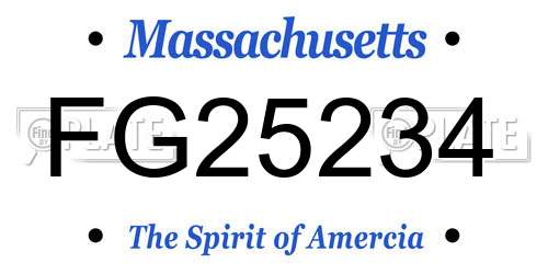 FG25234 Massachusetts License Plate