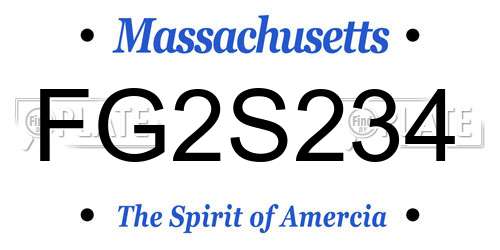 FG2S234 Massachusetts License Plate