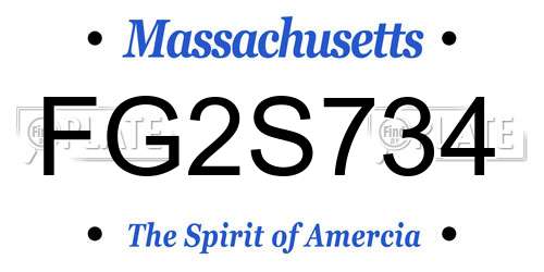 FG2S734 Massachusetts License Plate