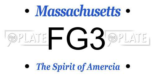 FG3 Massachusetts License Plate