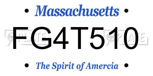FG4T510 Massachusetts License Plate