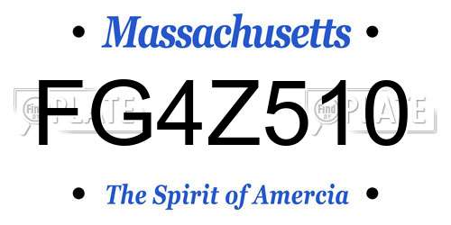 FG4Z510 Massachusetts License Plate