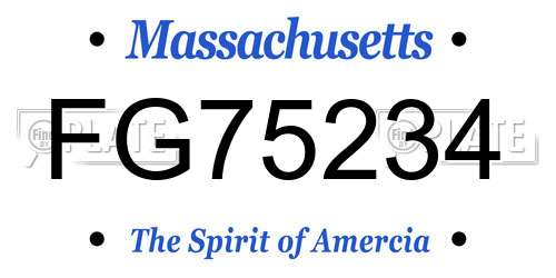FG75234 Massachusetts License Plate