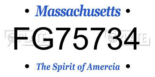 FG75734 Massachusetts License Plate