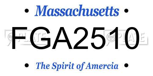 FGA2510 Massachusetts License Plate