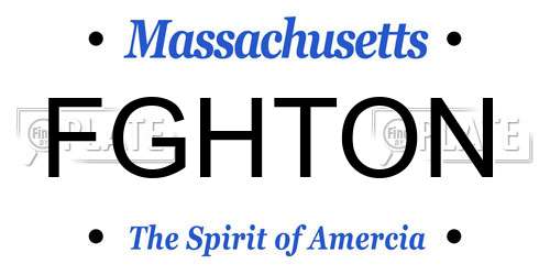 FGHTON Massachusetts License Plate