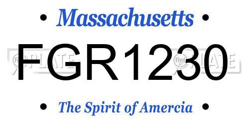 FGR1230 Massachusetts License Plate