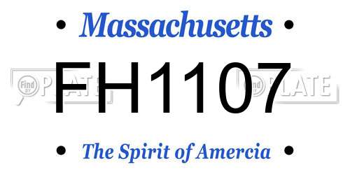 FH1107 Massachusetts License Plate