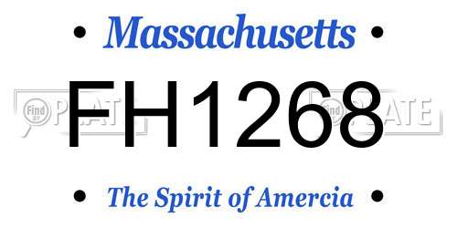 FH1268 Massachusetts License Plate