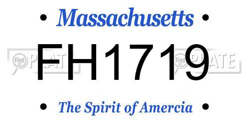FH1719 Massachusetts License Plate