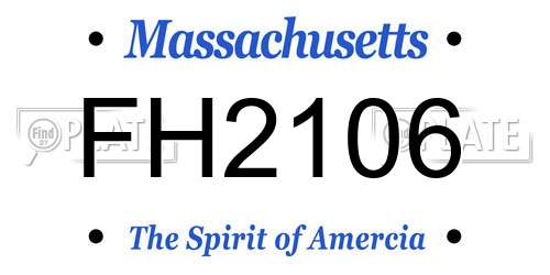 FH2106 Massachusetts License Plate