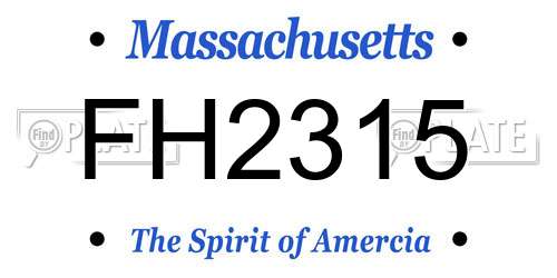 FH2315 Massachusetts License Plate