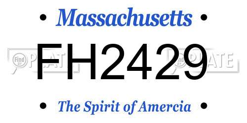 FH2429 Massachusetts License Plate
