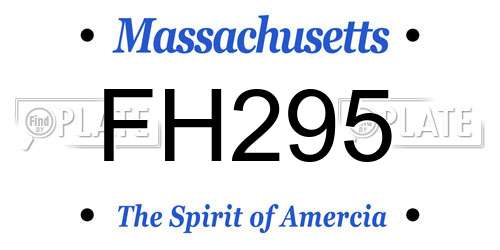 FH295 Massachusetts License Plate