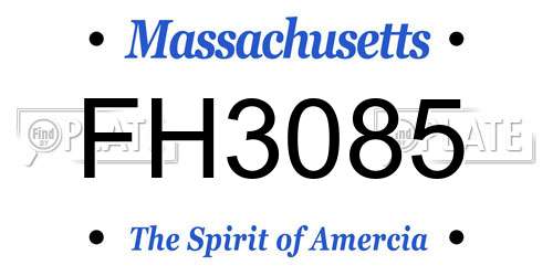 FH3085 Massachusetts License Plate