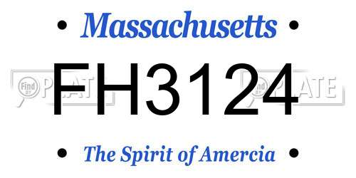 FH3124 Massachusetts License Plate